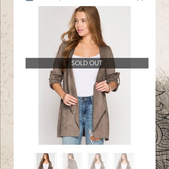 She + Sky Faux Suede Jacket - Picture 4 of 4